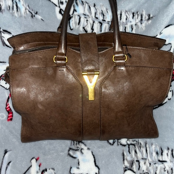 Saint Laurent Cabas Medium Chocolate Tote Bag Mint Condition - Picture 2 of 9